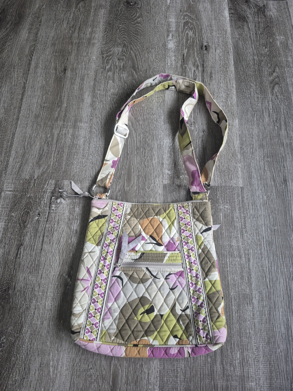 Vera Bradley Quilted Crossbody in Pink, Green, Tan, Orange